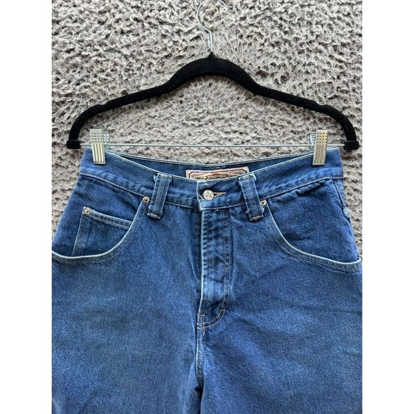 Vintage Jnco High Rise Knee Length Baggy Denim Shorts Dark Wash Blue Men Size 30 - Picture 3 of 13